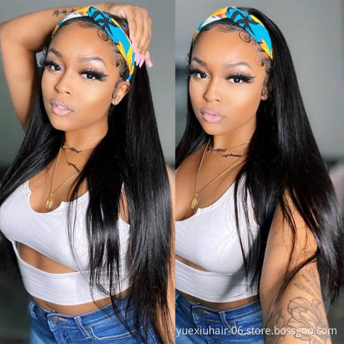 High Grade wholesale unprocessed 100% brazilian human Natural raw virgin straight kinky curly hair headband Wigs vendors